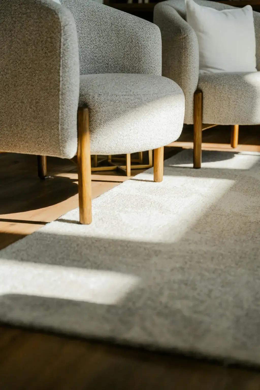 Comfortable modern lounge chairs reflecting refined resident spaces at Wentwood Fields West